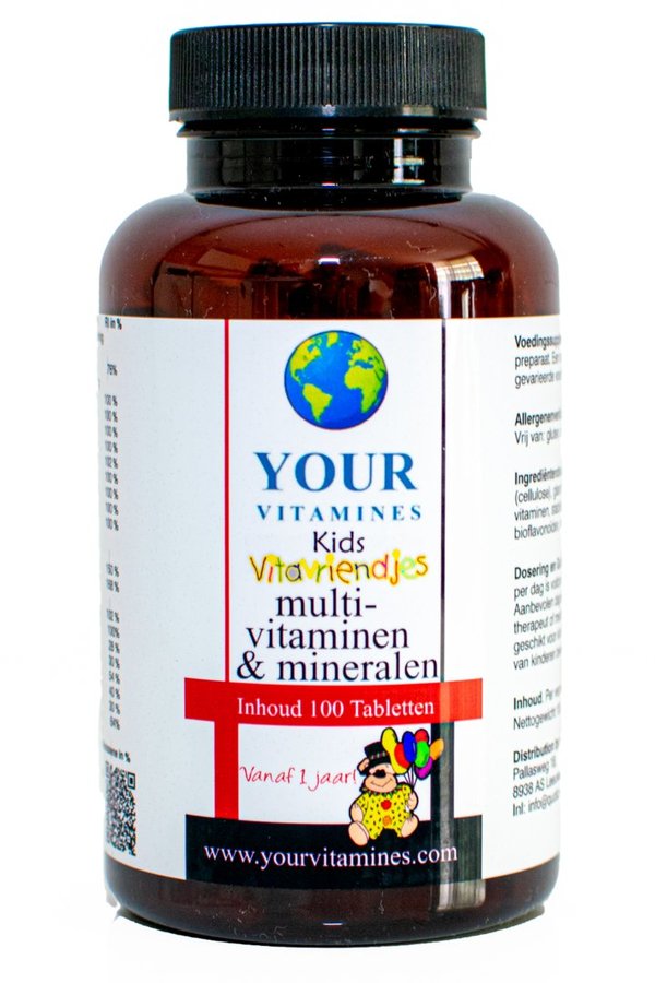 Your Vitamines Kids Multivitaminen en  Mineralen voor Kinderen Vanaf 1 Jaar 100 Tabletten